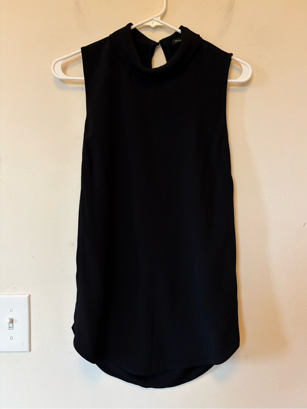 Massimo Dutti Sleeveless Mock Neck Blouse Black Sz Small